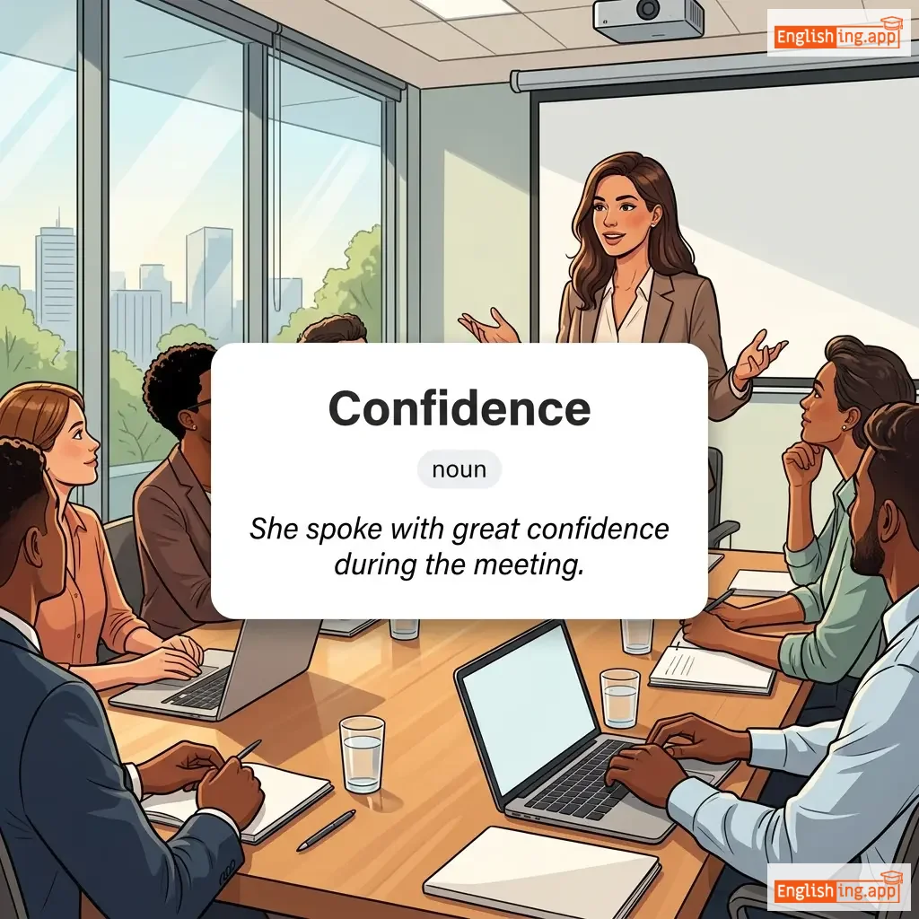 Confidence definition card — visual illustration of the meaning