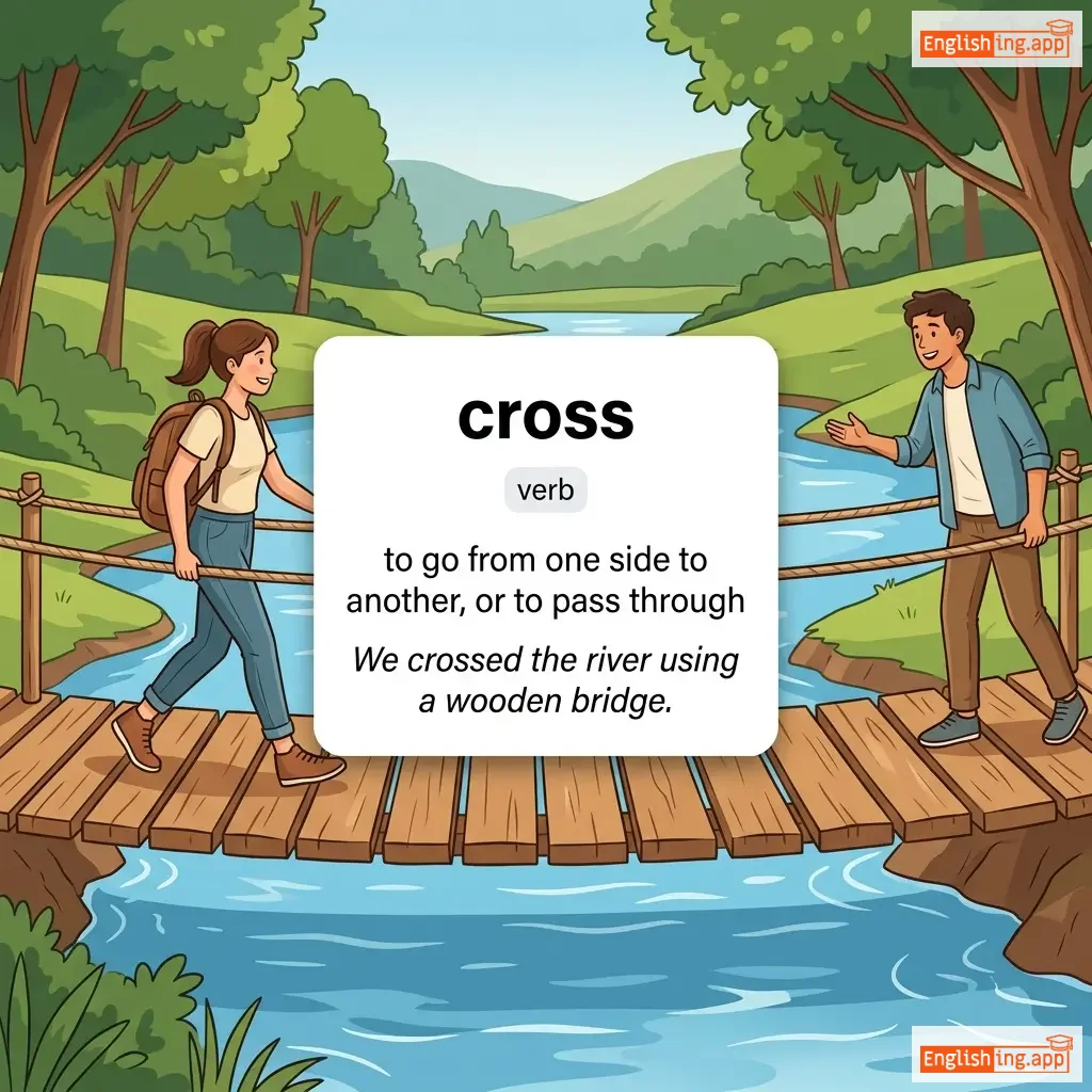 cross definition card — visual illustration of the meaning