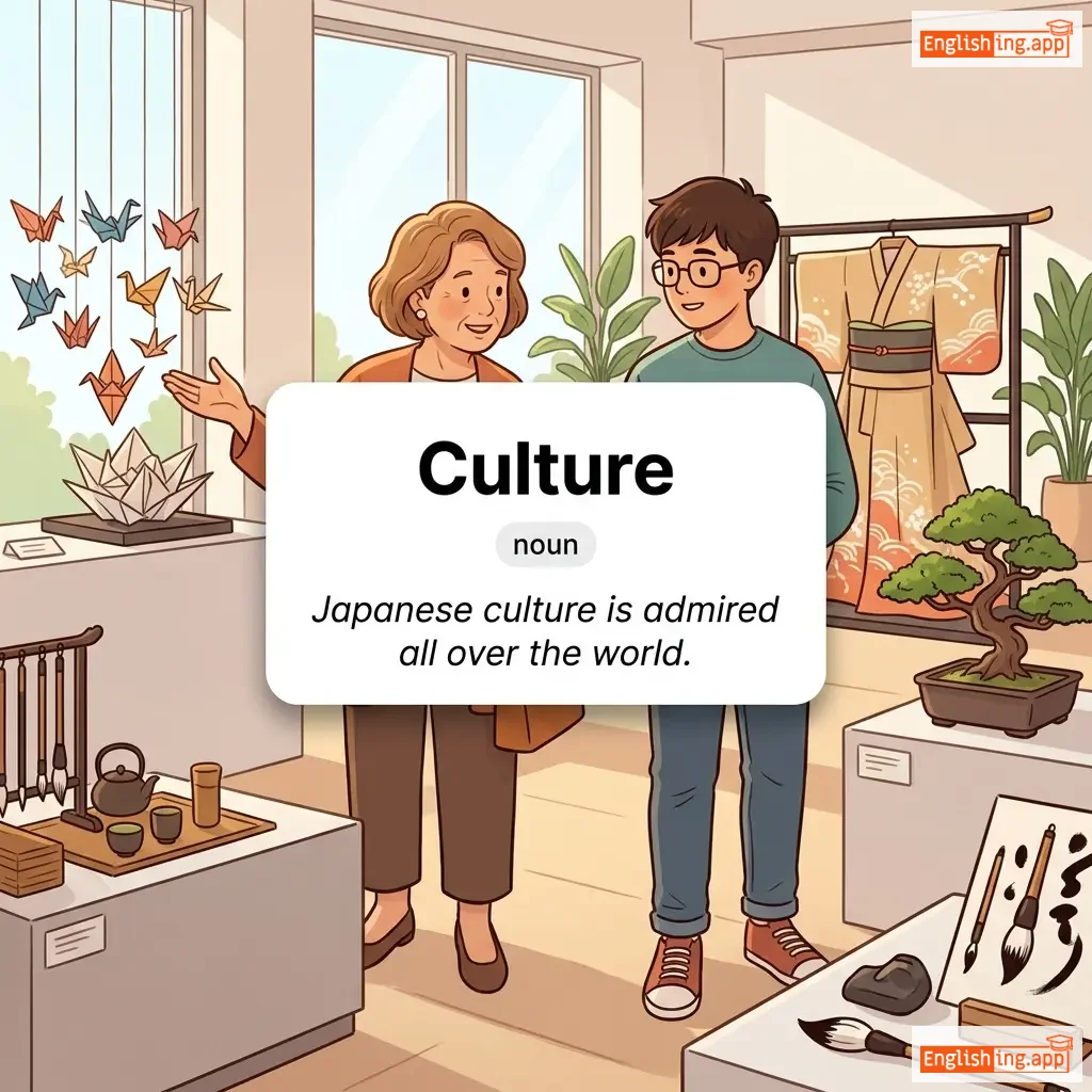 Culture definition card — visual illustration of the meaning