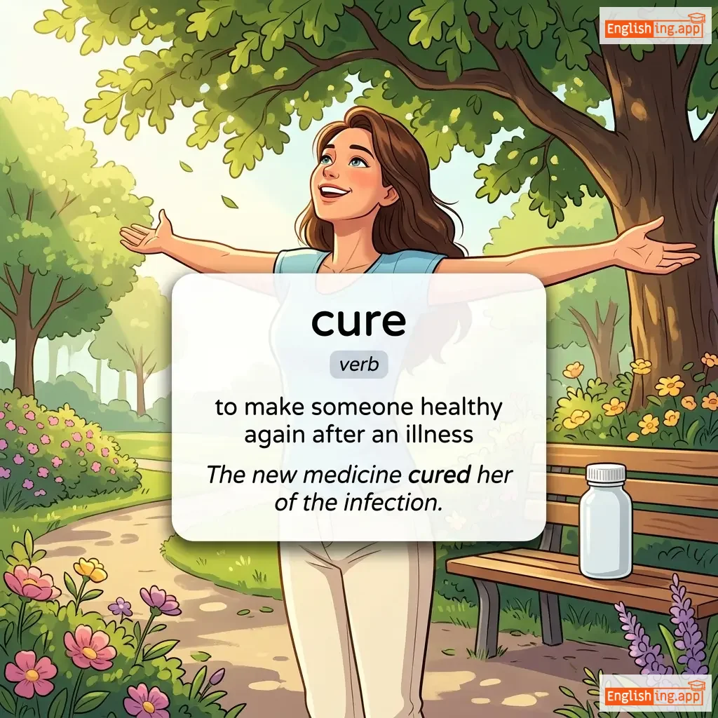 cure definition card — visual illustration of the meaning