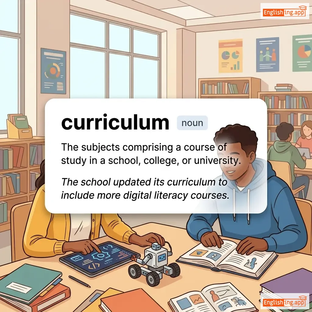 curriculum definition card — visual illustration of the meaning