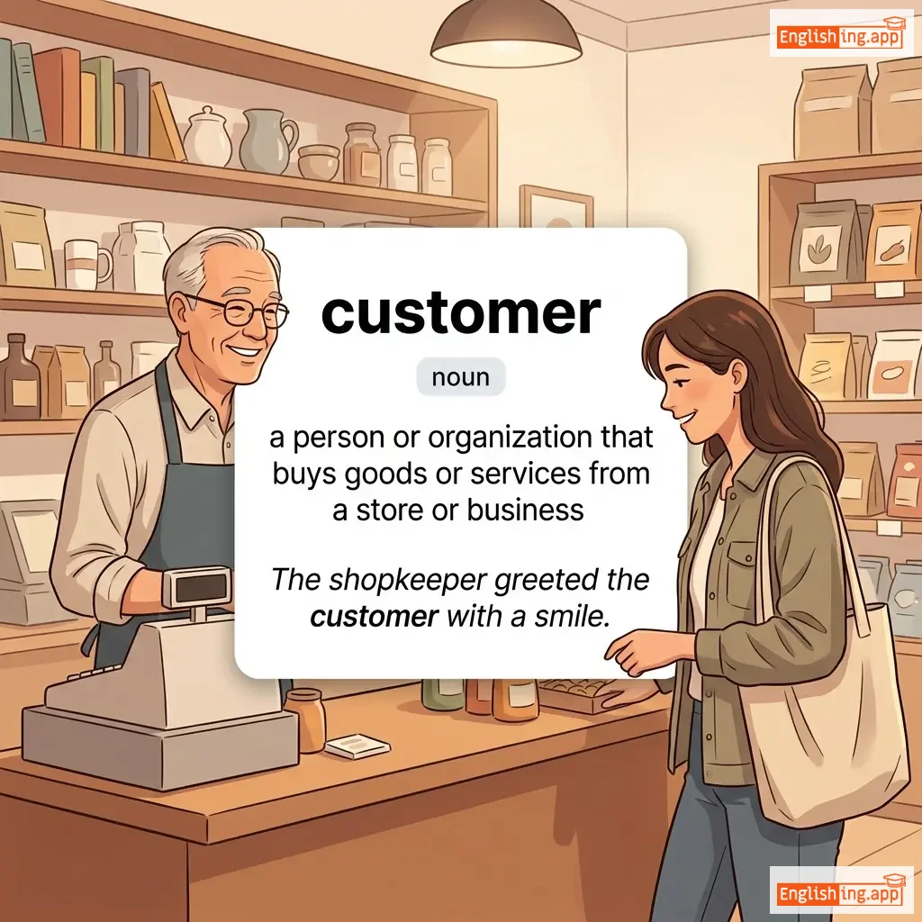 customer definition card — visual illustration of the meaning