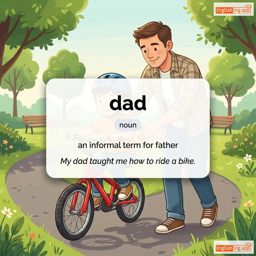 dad definition card — visual illustration of the meaning
