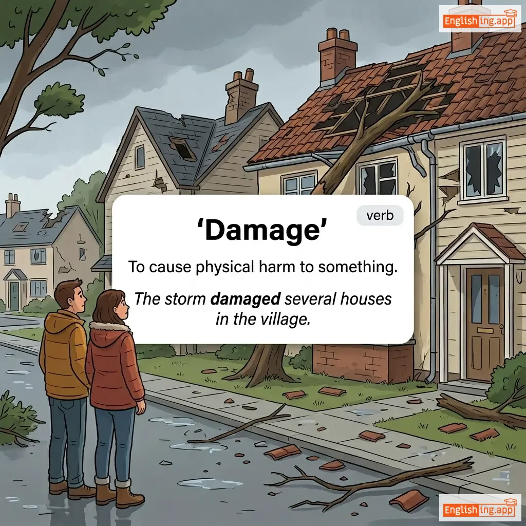 Damage definition card — visual illustration of the meaning