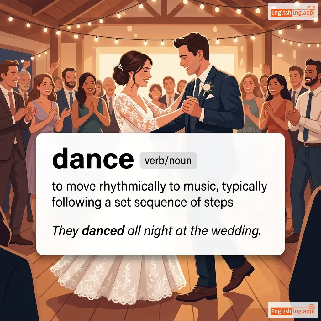 dance definition card — visual illustration of the meaning