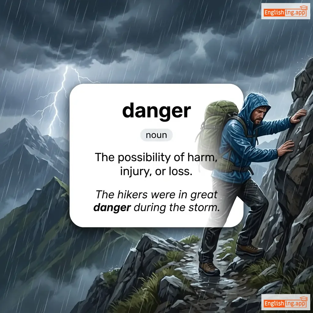 danger definition card — visual illustration of the meaning