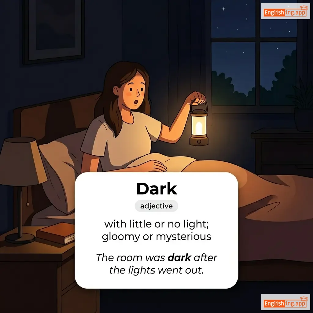 Dark definition card — visual illustration of the meaning