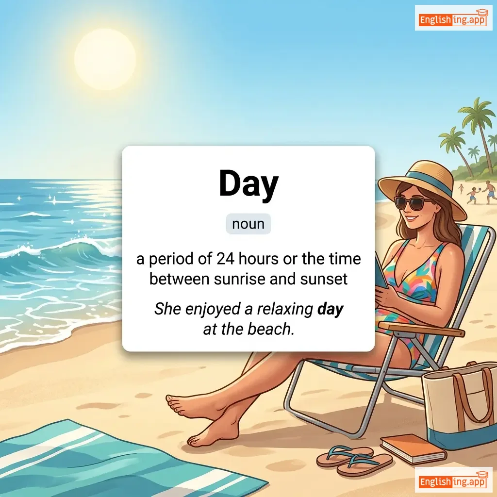 Day definition card — visual illustration of the meaning