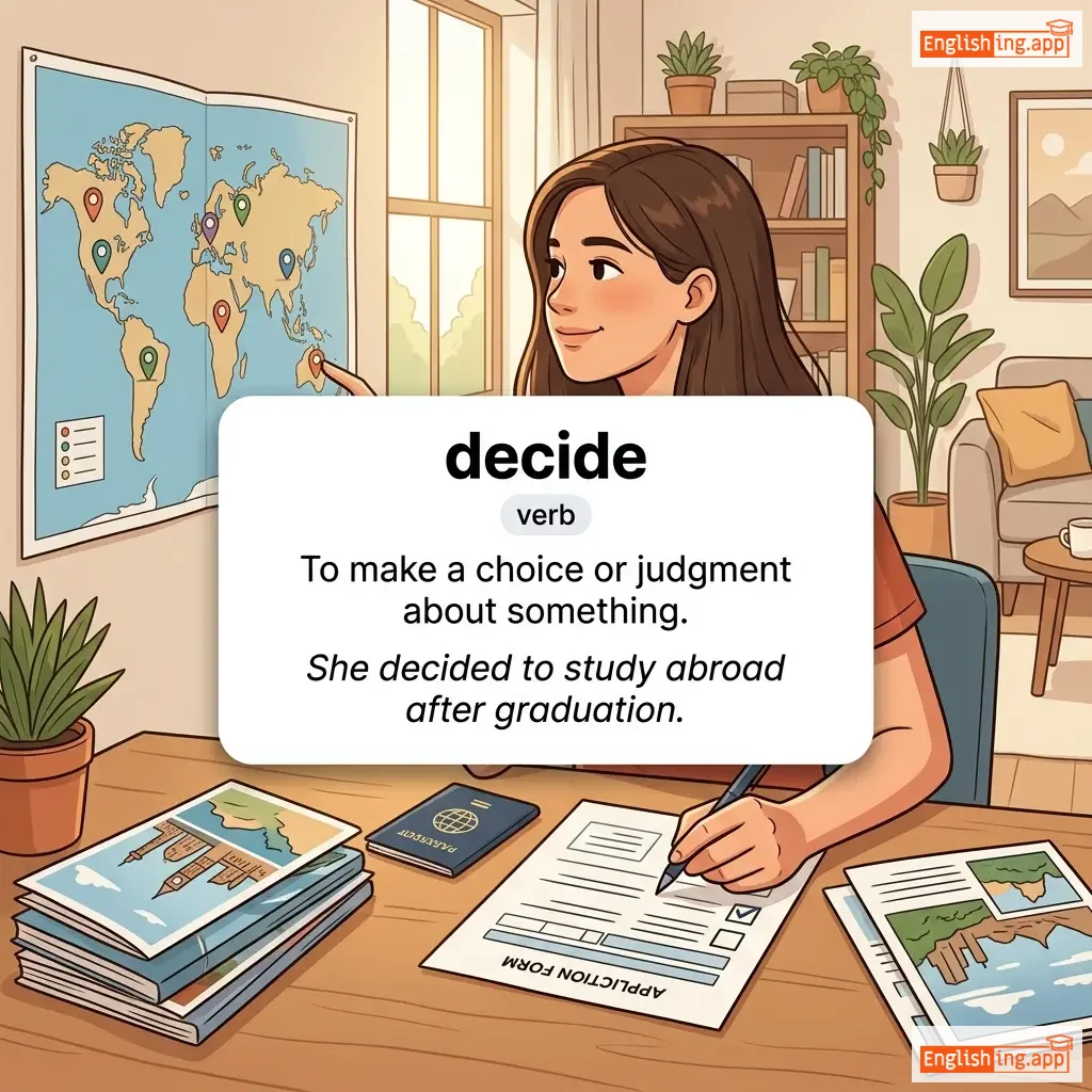 decide definition card — visual illustration of the meaning