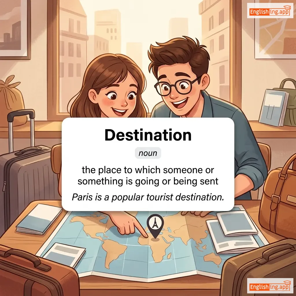 Destination definition card — visual illustration of the meaning