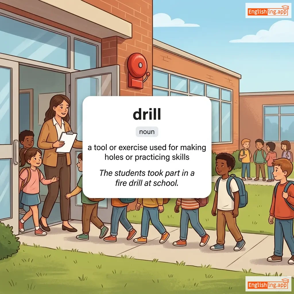 drill definition card — visual illustration of the meaning