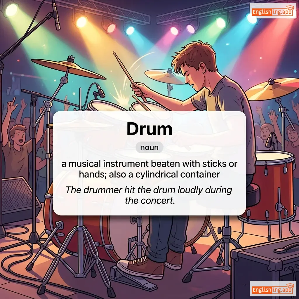 Drum definition card — visual illustration of the meaning