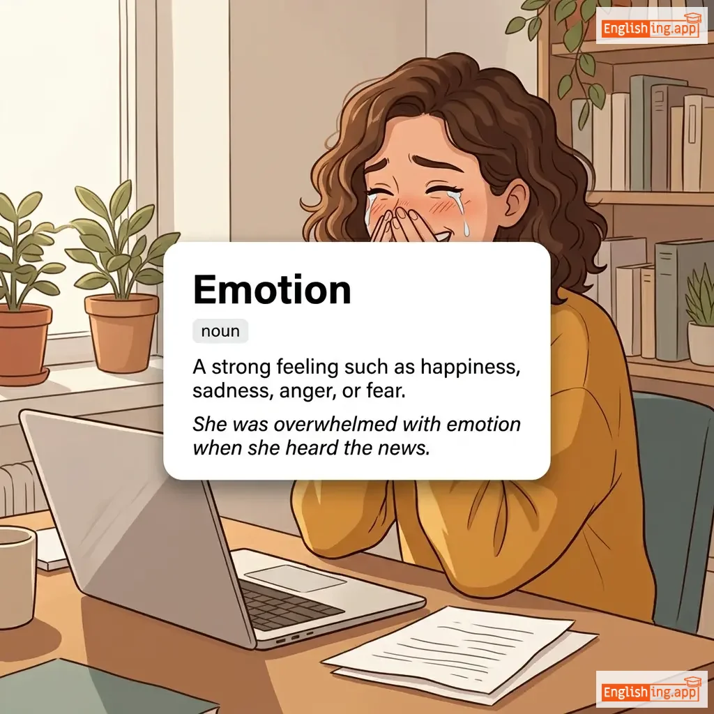 Emotion definition card — visual illustration of the meaning