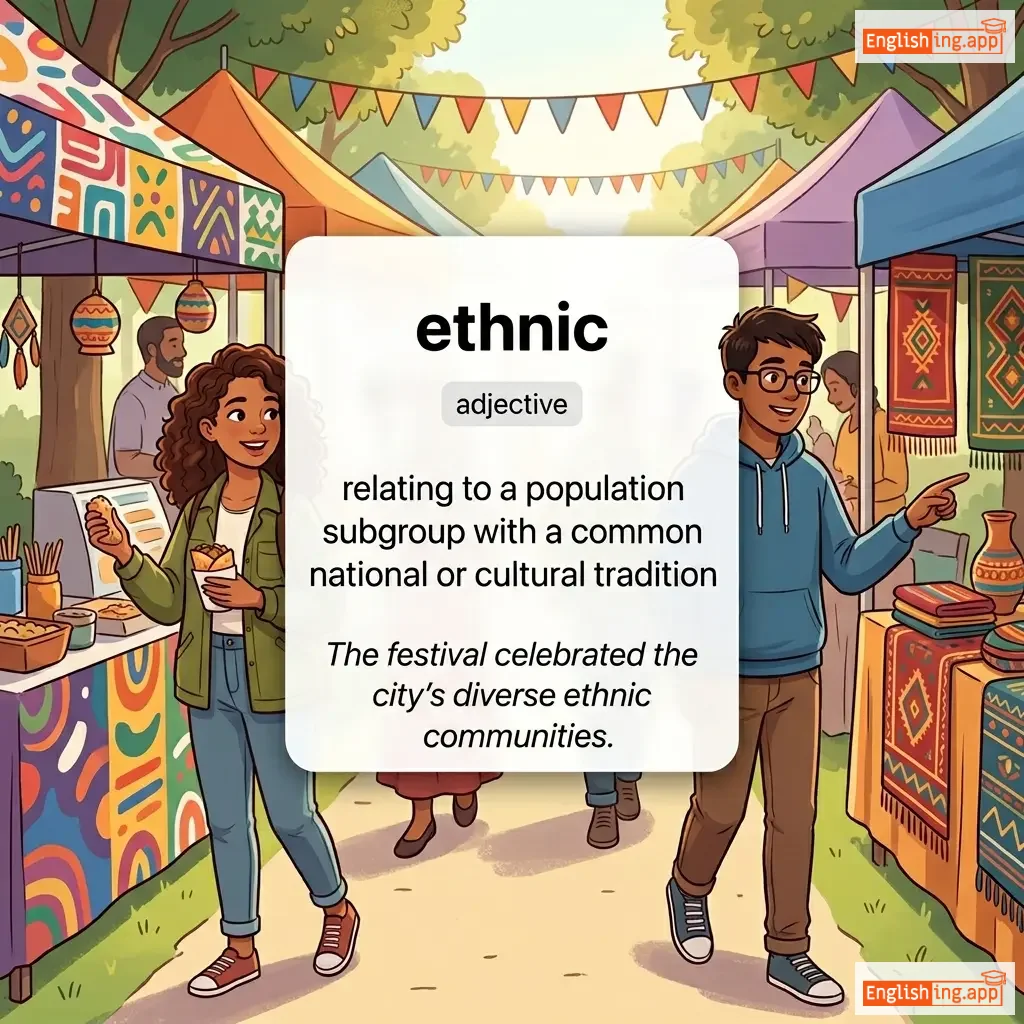 ethnic definition card — visual illustration of the meaning