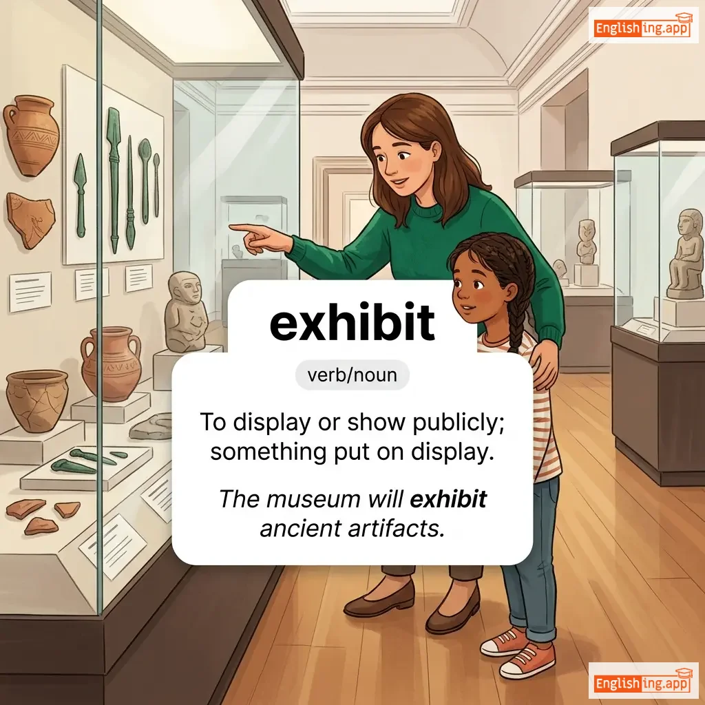exhibit definition card — visual illustration of the meaning