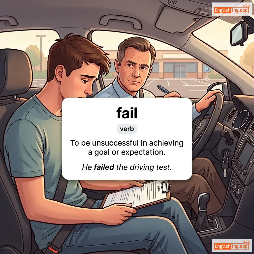 fail definition card — visual illustration of the meaning
