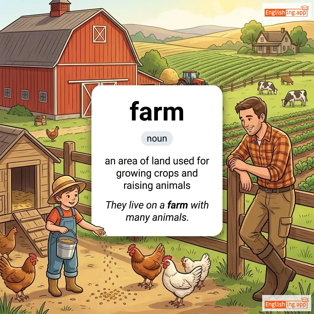 farm definition card — visual illustration of the meaning
