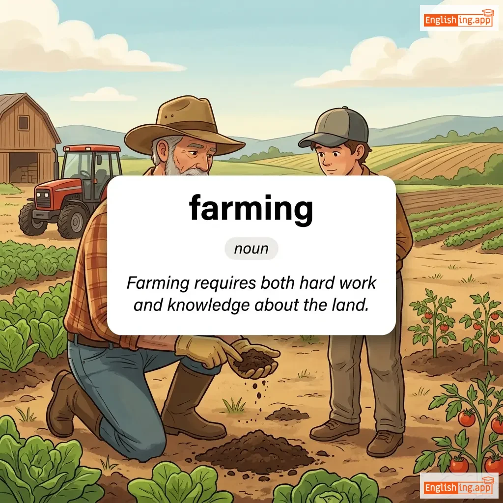 farming definition card — visual illustration of the meaning