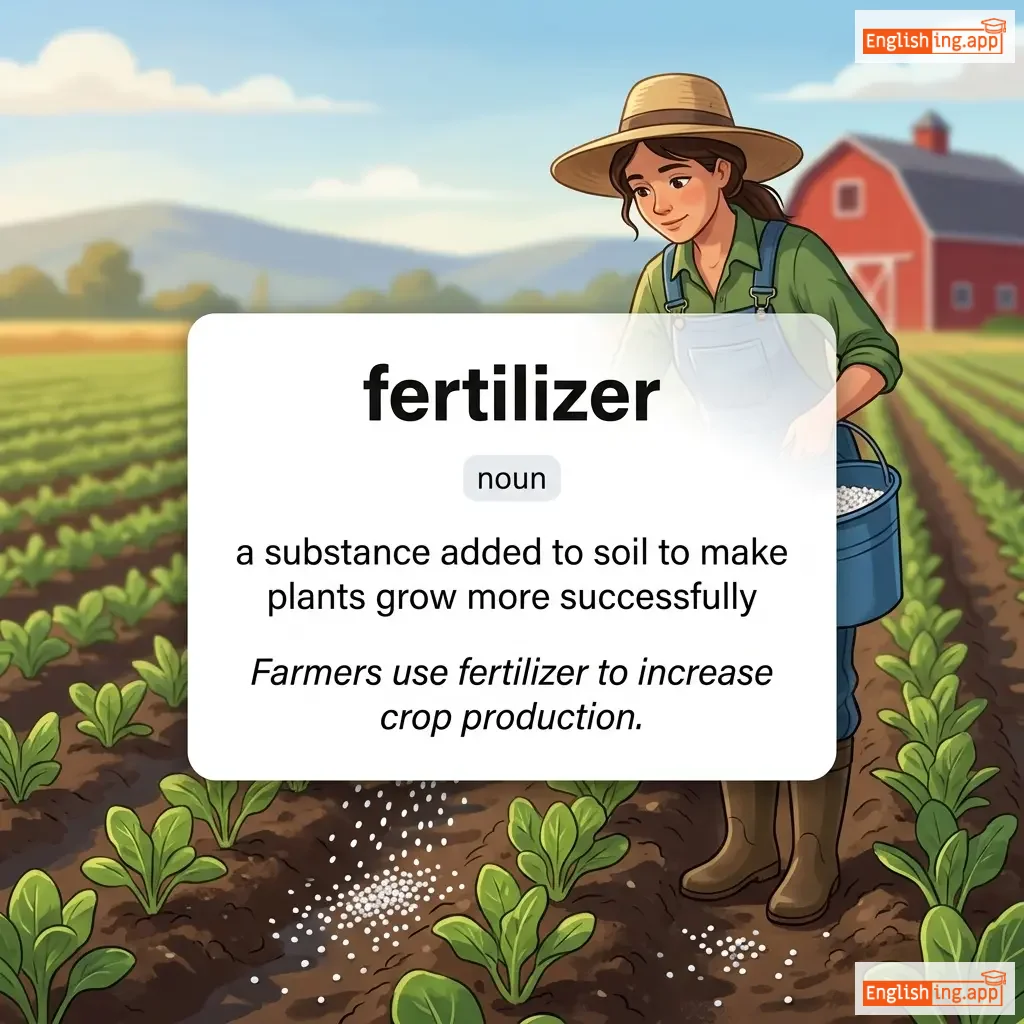 fertilizer definition card — visual illustration of the meaning