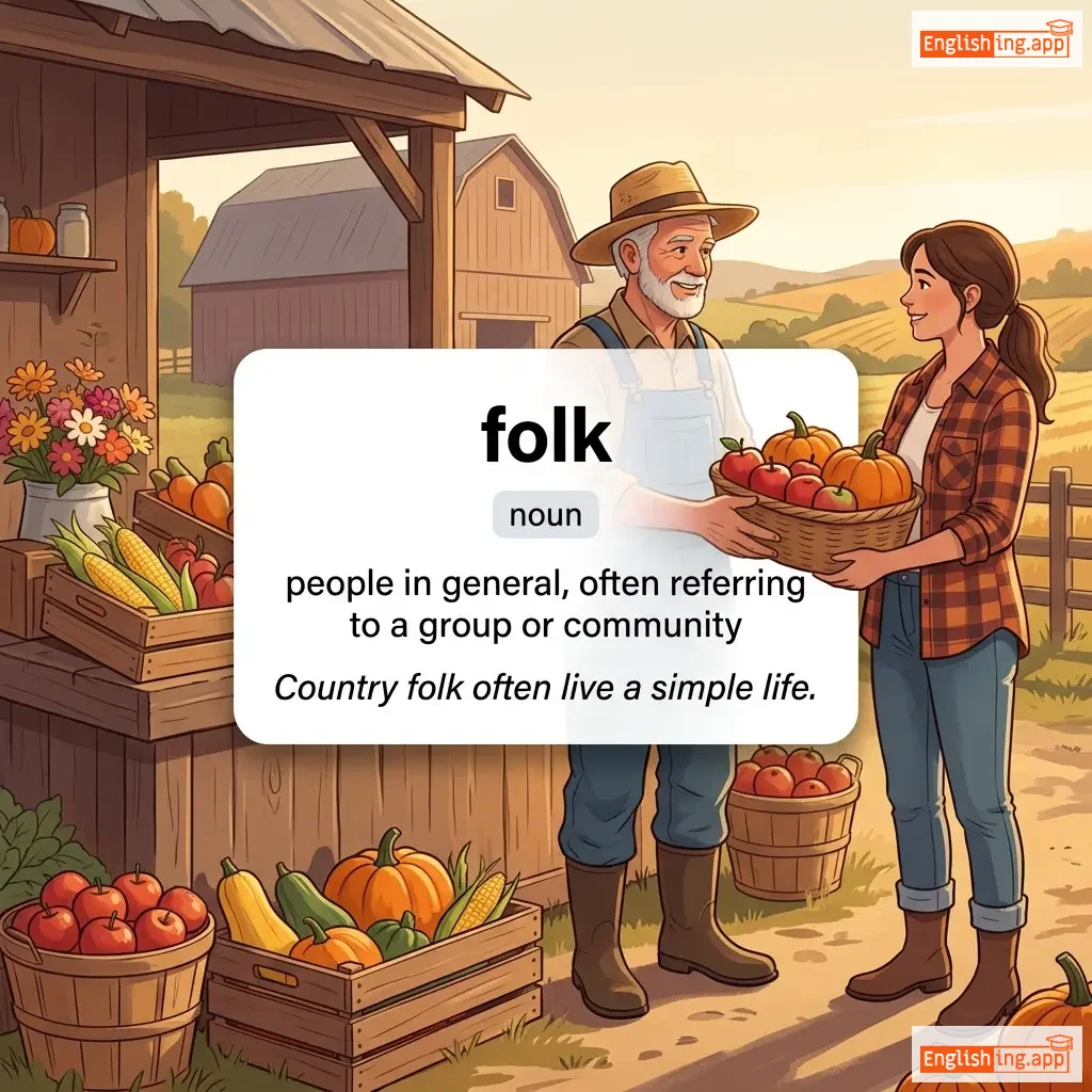 folk definition card — visual illustration of the meaning