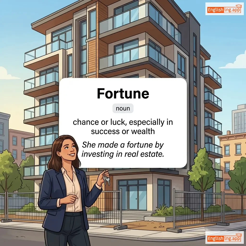 Fortune definition card — visual illustration of the meaning