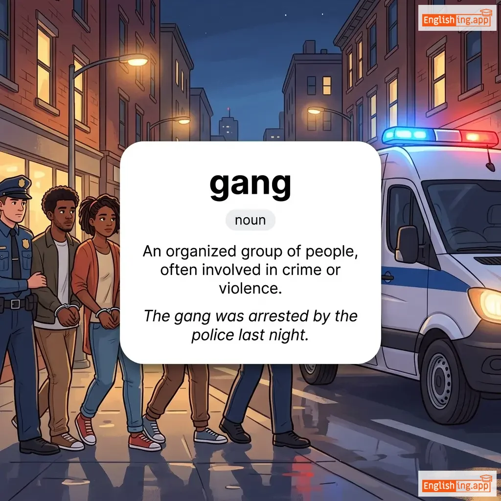 gang definition card — visual illustration of the meaning