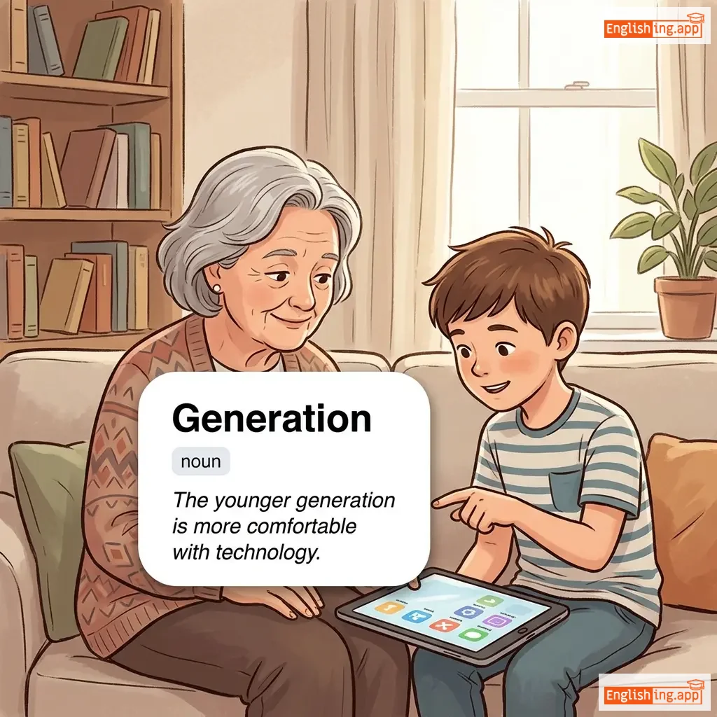 Generation definition card — visual illustration of the meaning