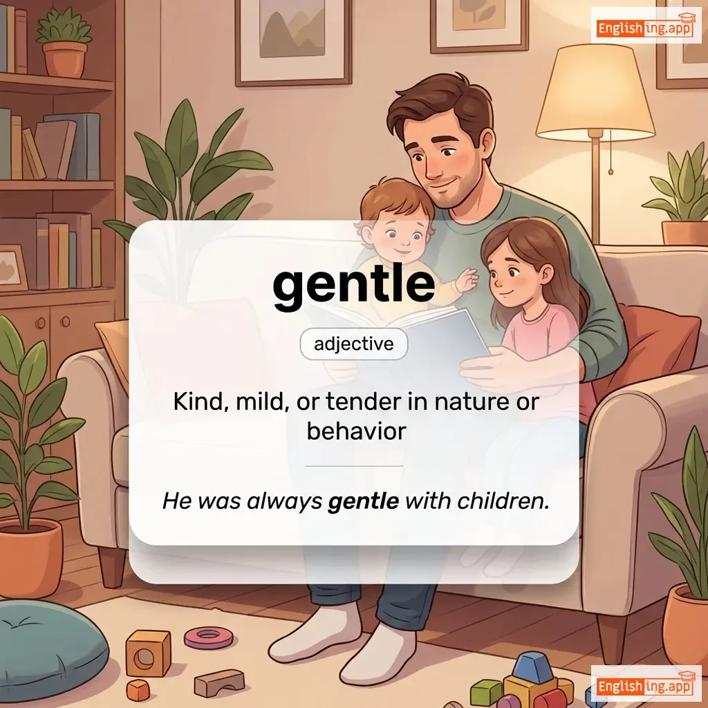 gentle definition card — visual illustration of the meaning