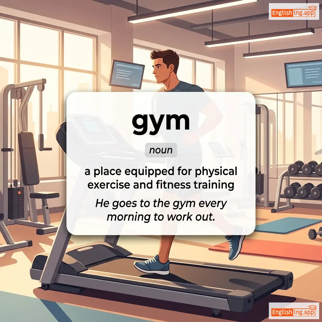 gym definition card — visual illustration of the meaning