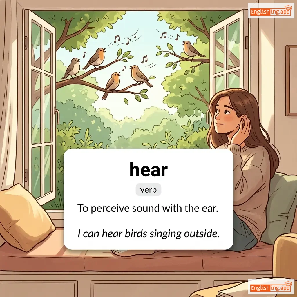 hear definition card — visual illustration of the meaning