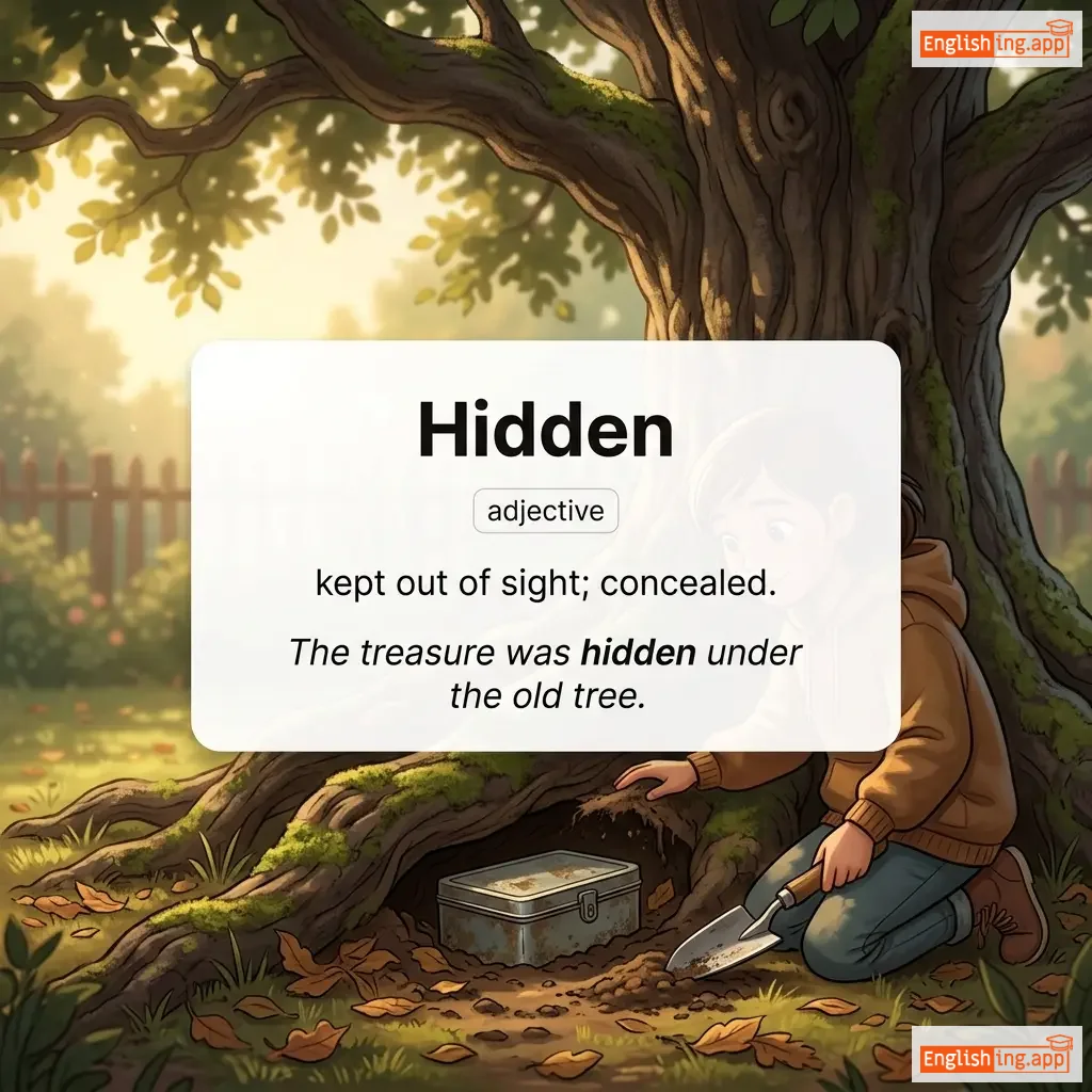 Hidden definition card — visual illustration of the meaning