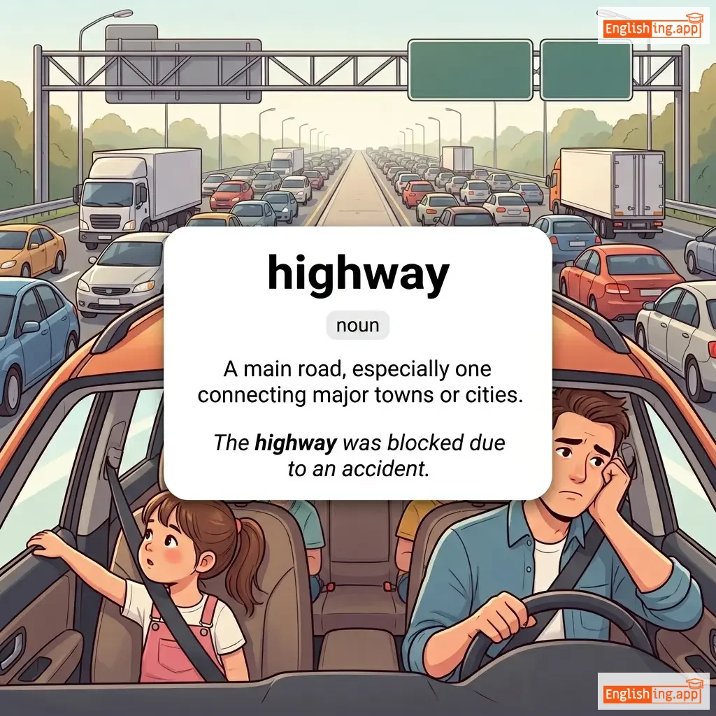 highway definition card — visual illustration of the meaning