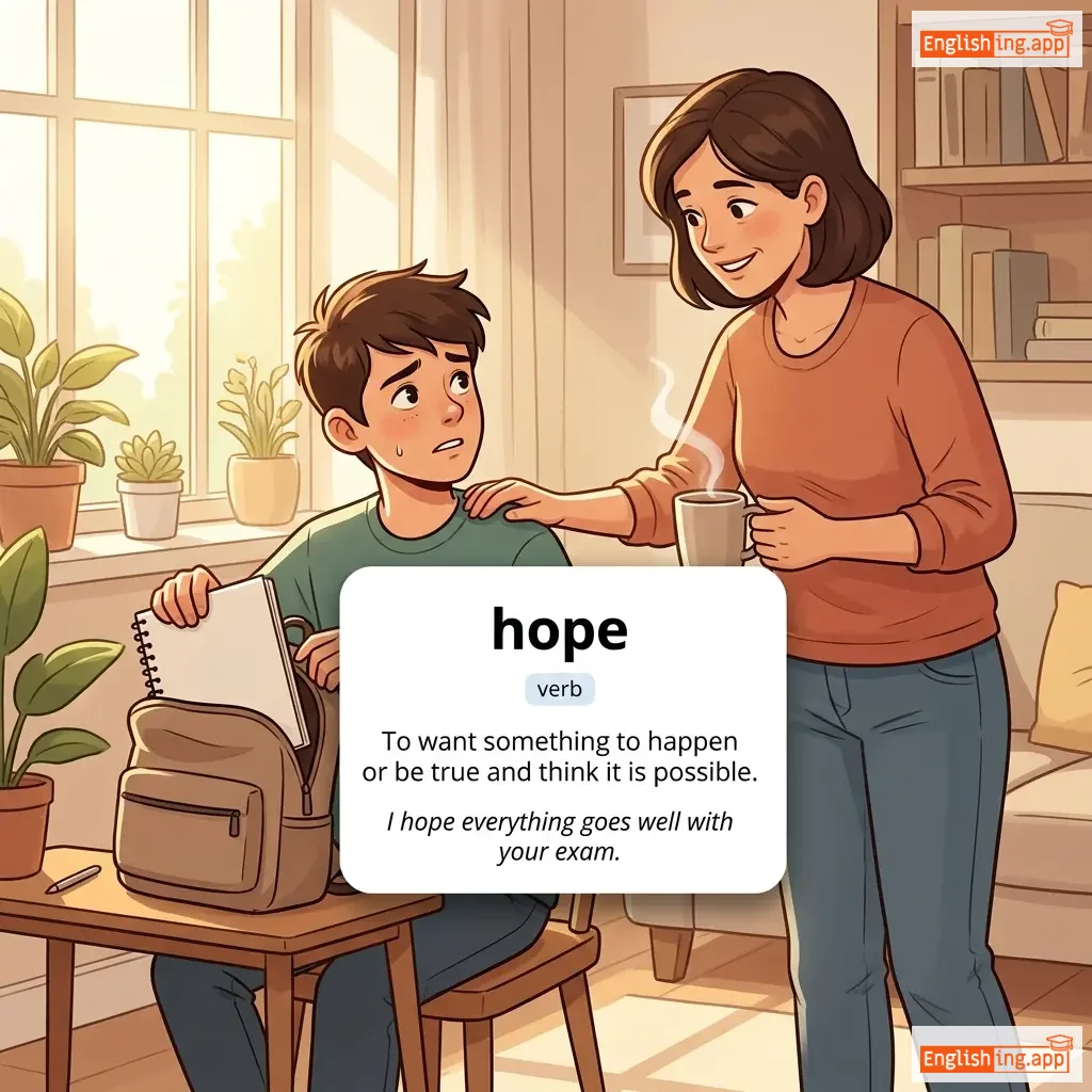 hope definition card — visual illustration of the meaning
