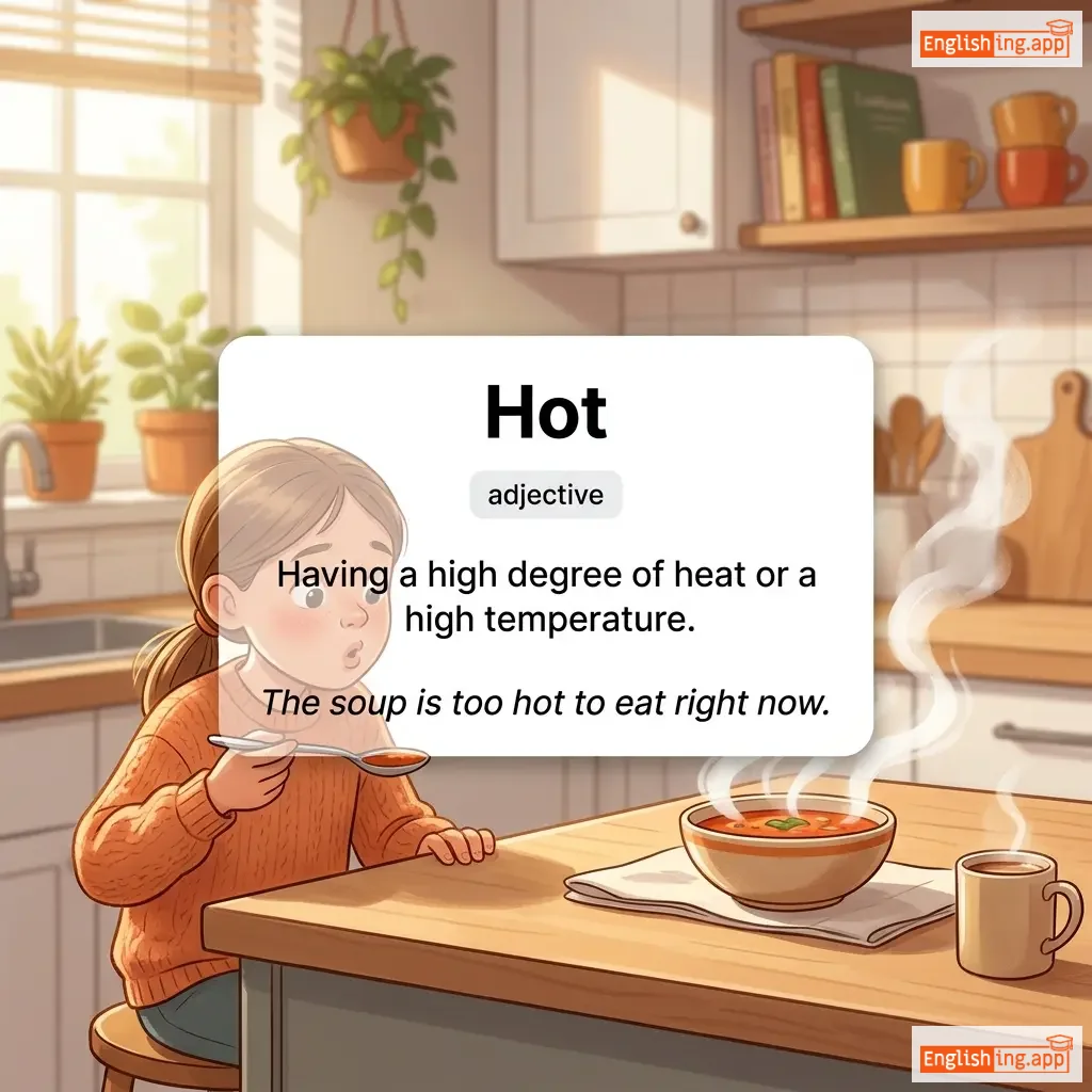 Hot definition card — visual illustration of the meaning