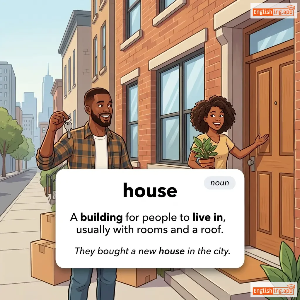 house definition card — visual illustration of the meaning