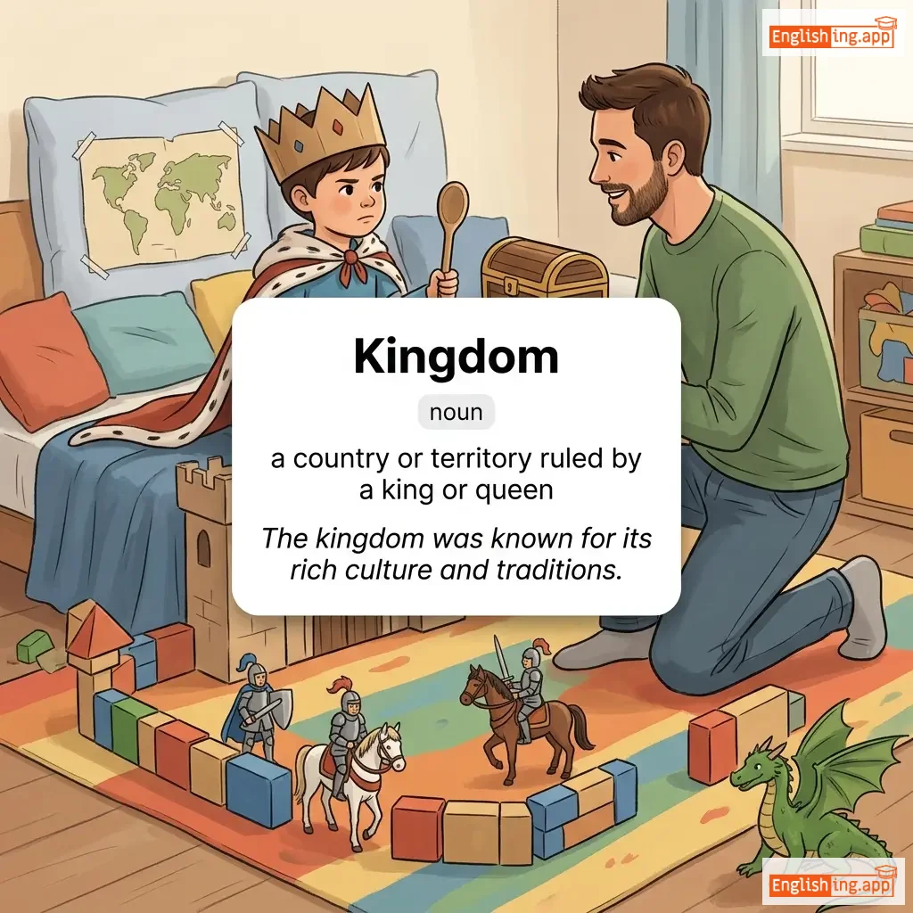 Kingdom definition card — visual illustration of the meaning