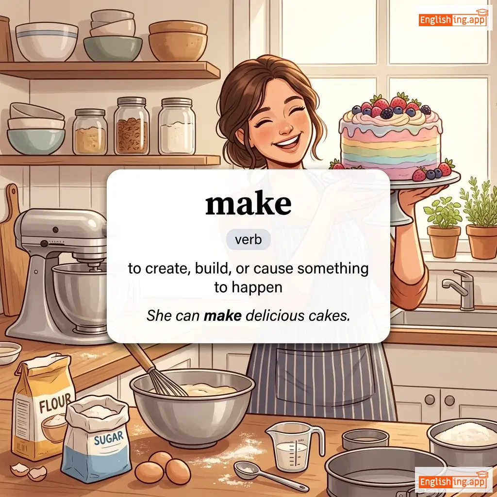 make definition card — visual illustration of the meaning