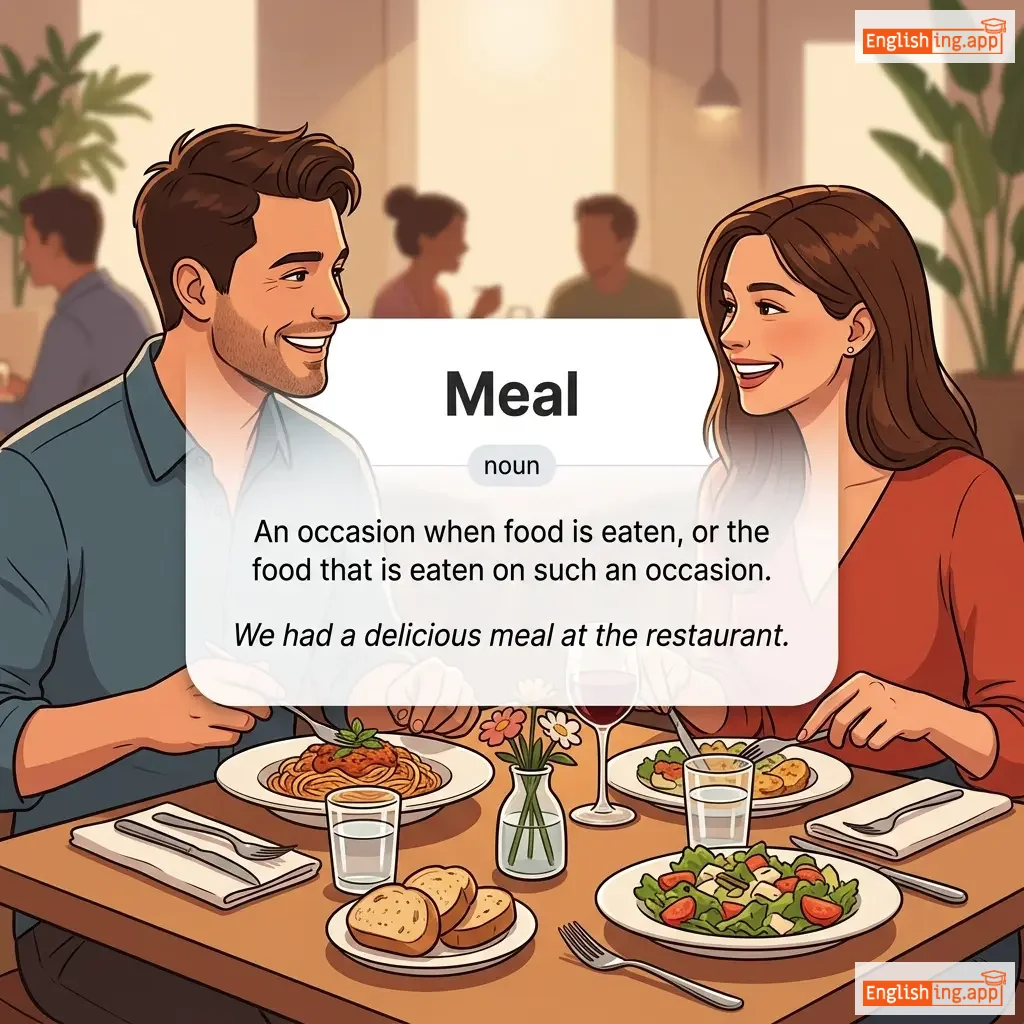 Meal definition card — visual illustration of the meaning