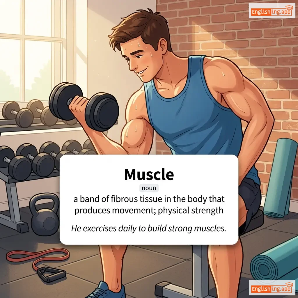 Muscle definition card — visual illustration of the meaning