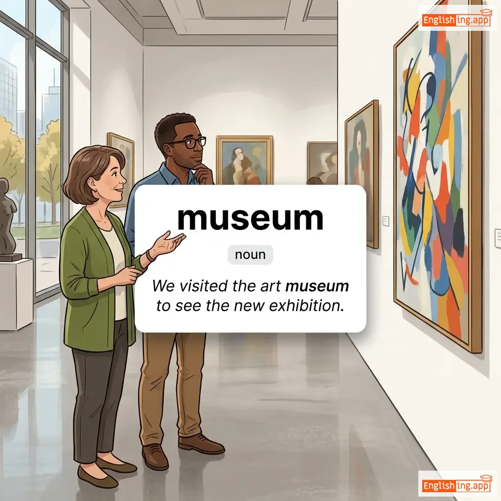 museum definition card — visual illustration of the meaning