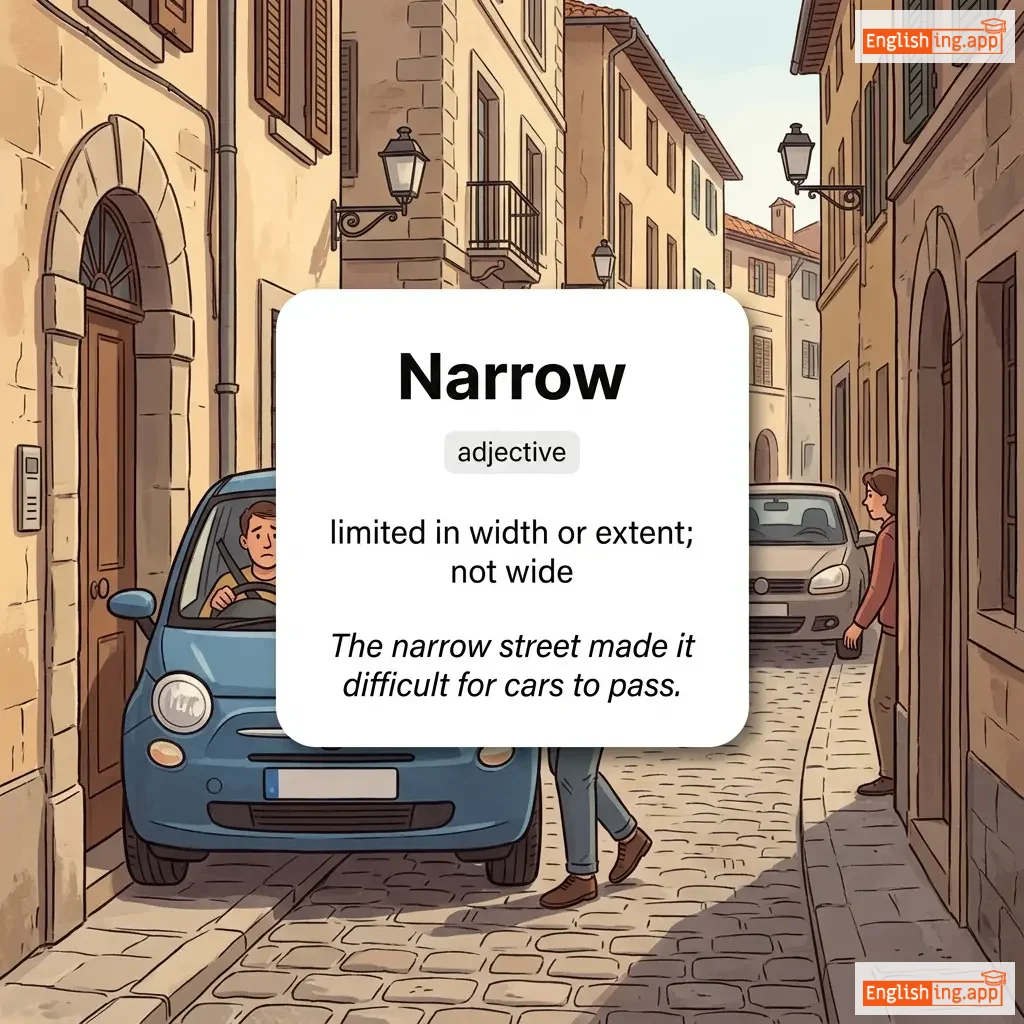 Narrow definition card — visual illustration of the meaning