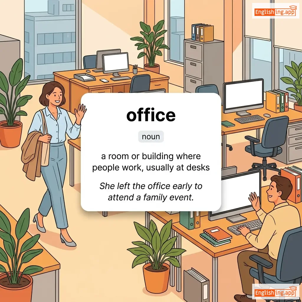 office definition card — visual illustration of the meaning