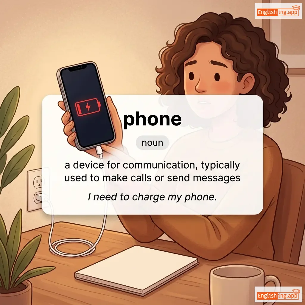 phone definition card — visual illustration of the meaning