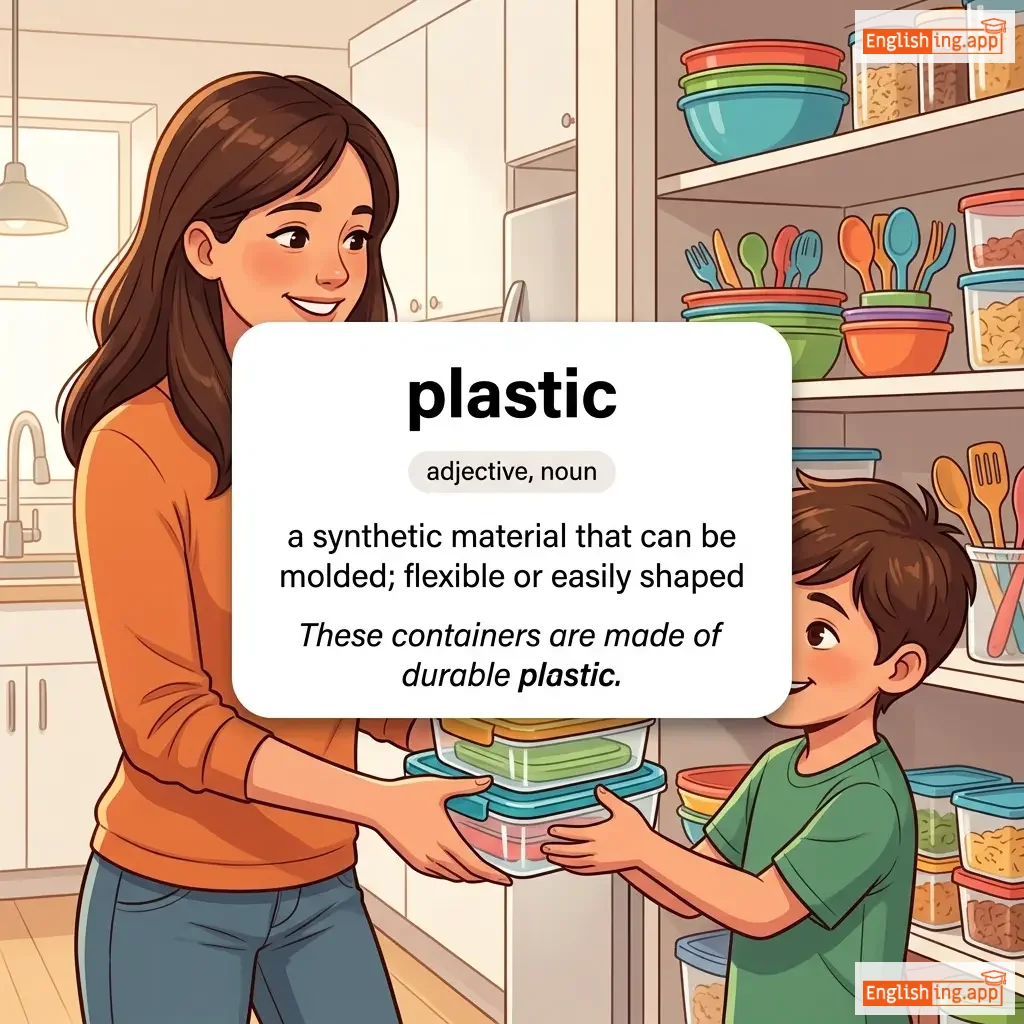 plastic definition card — visual illustration of the meaning