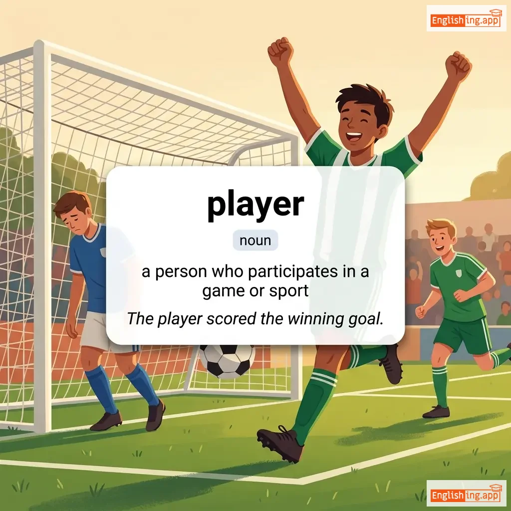 player definition card — visual illustration of the meaning