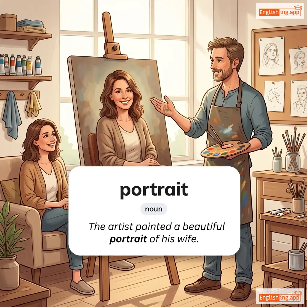 portrait definition card — visual illustration of the meaning