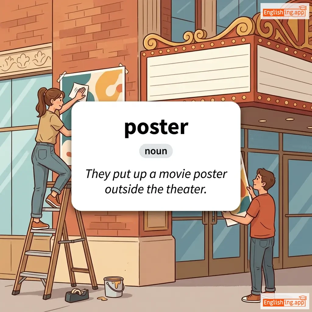 poster definition card — visual illustration of the meaning