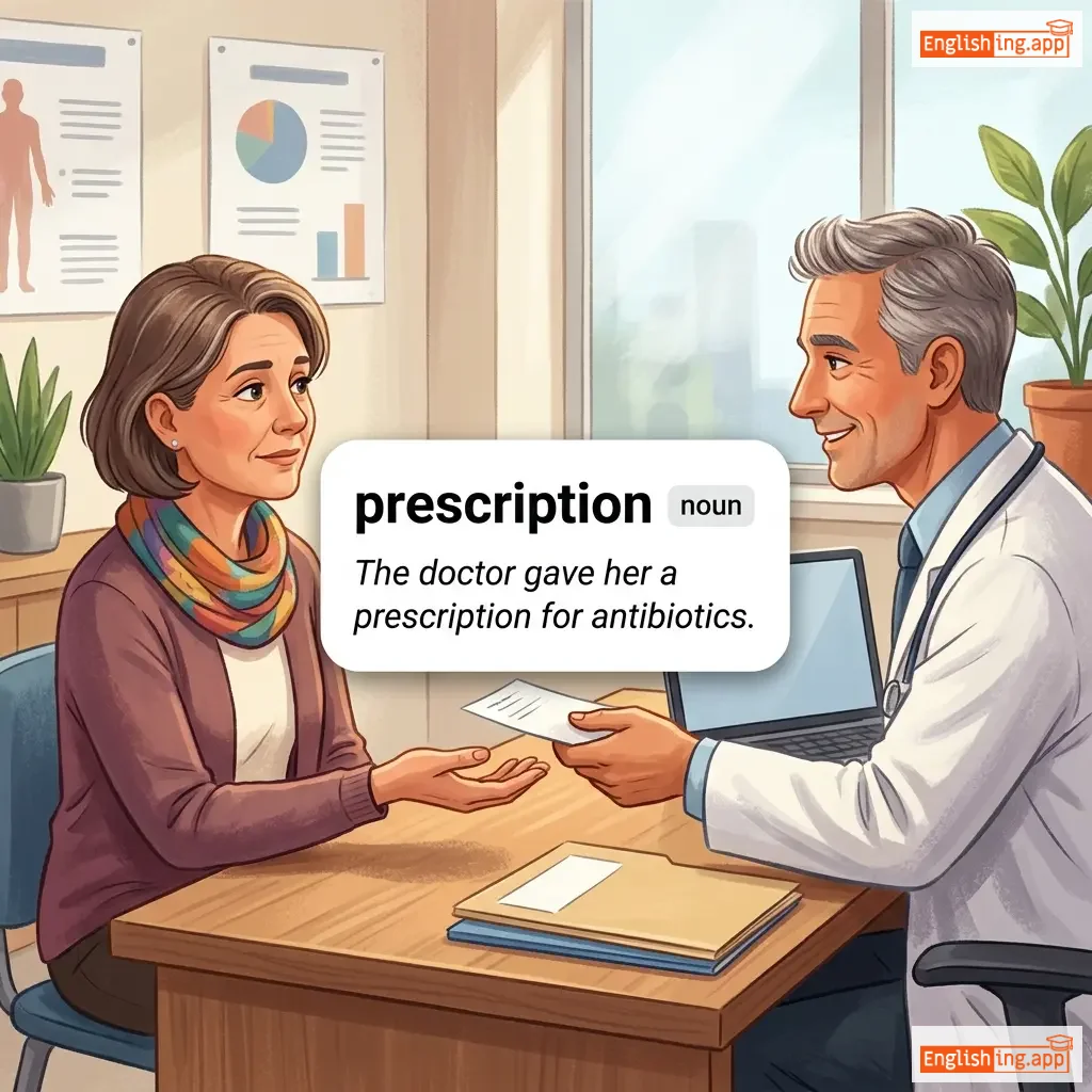 prescription definition card — visual illustration of the meaning