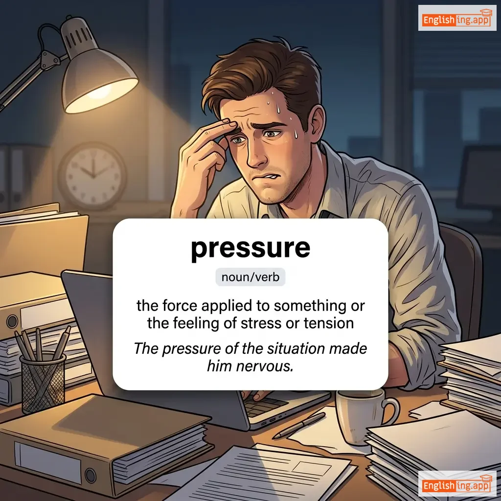 pressure definition card — visual illustration of the meaning