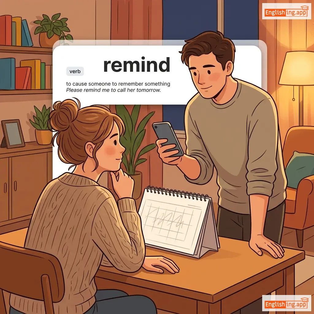 remind definition card — visual illustration of the meaning